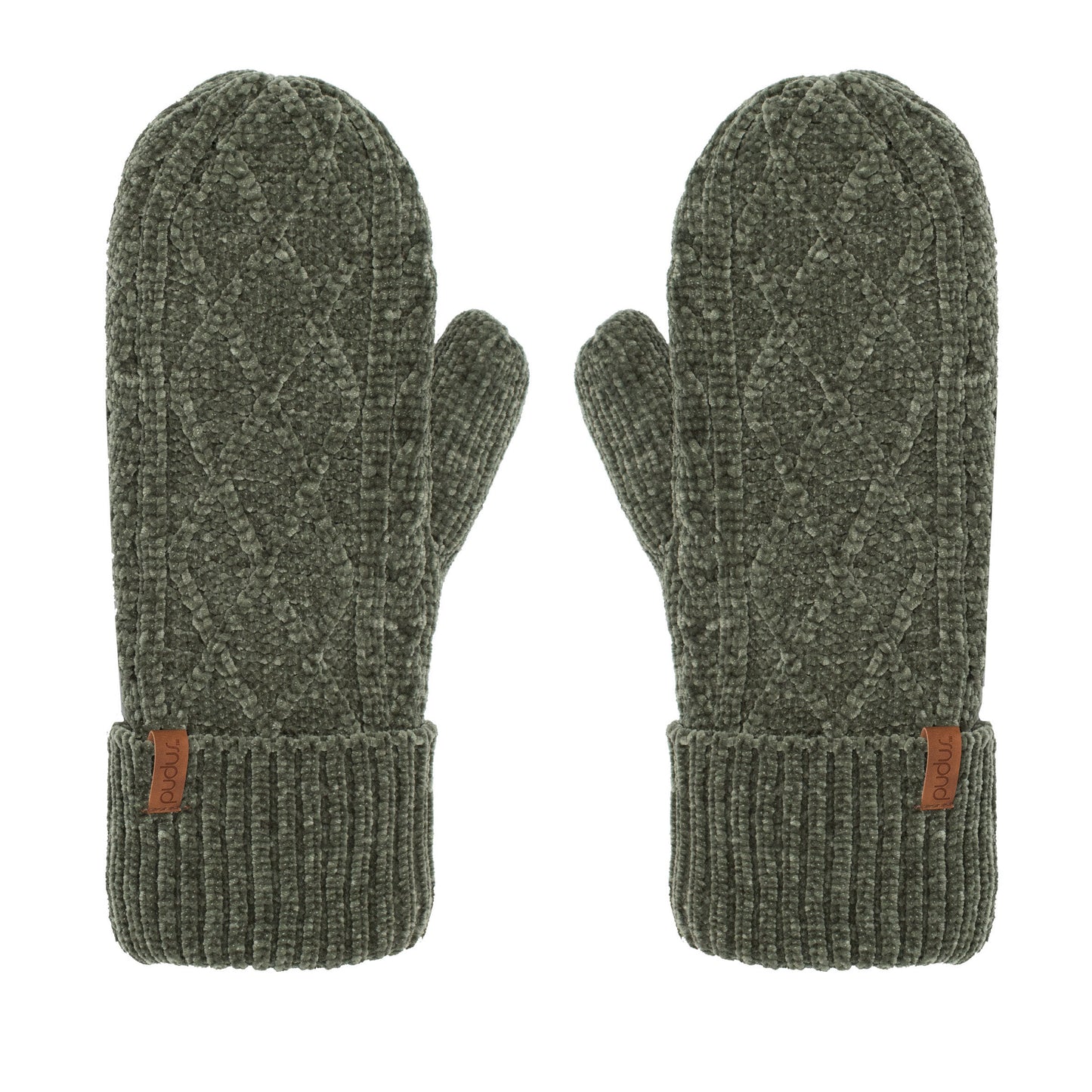 Beetle Chenille - Cable Knit Mittens Adult