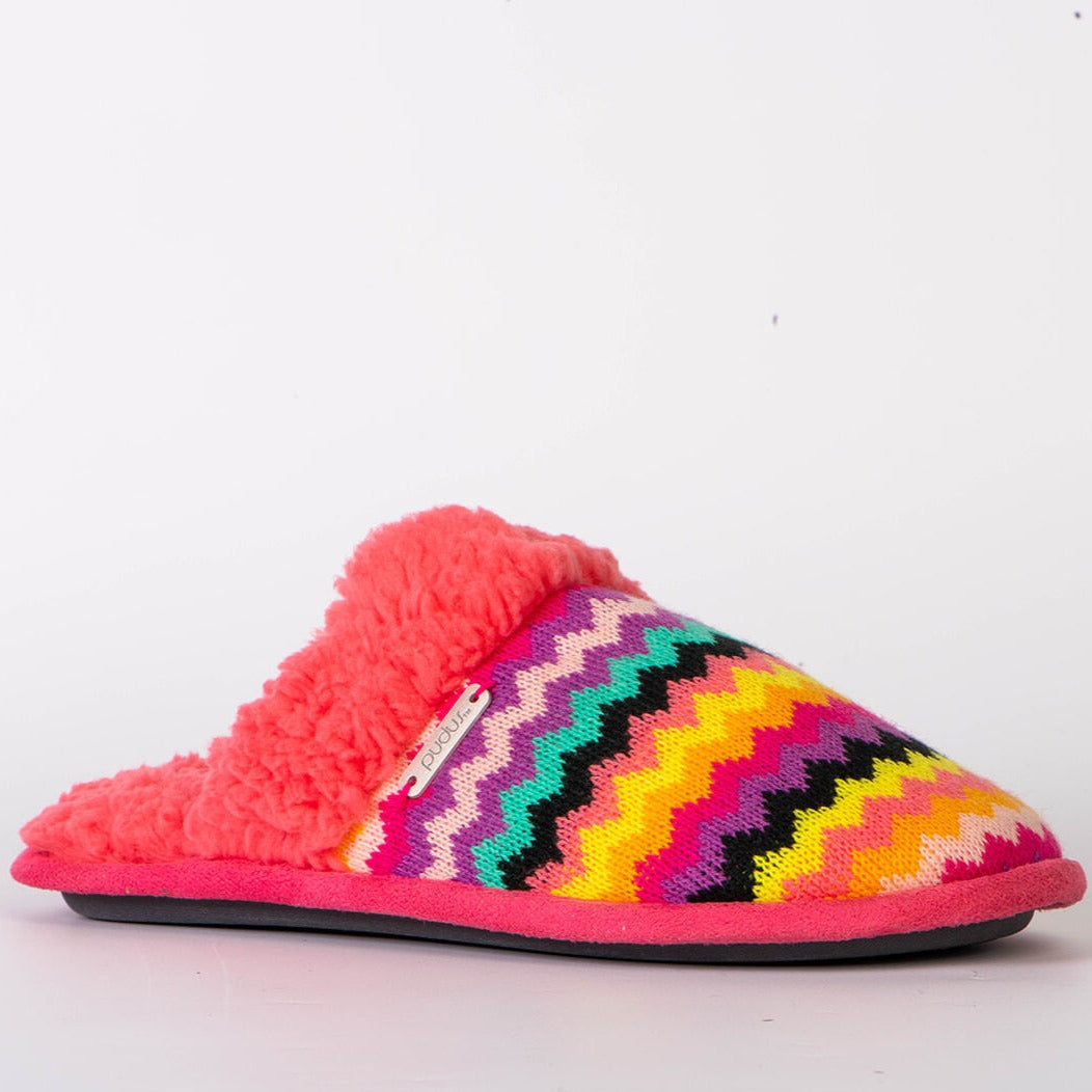 Creekside Slide Slippers | Brights Coral Chevron