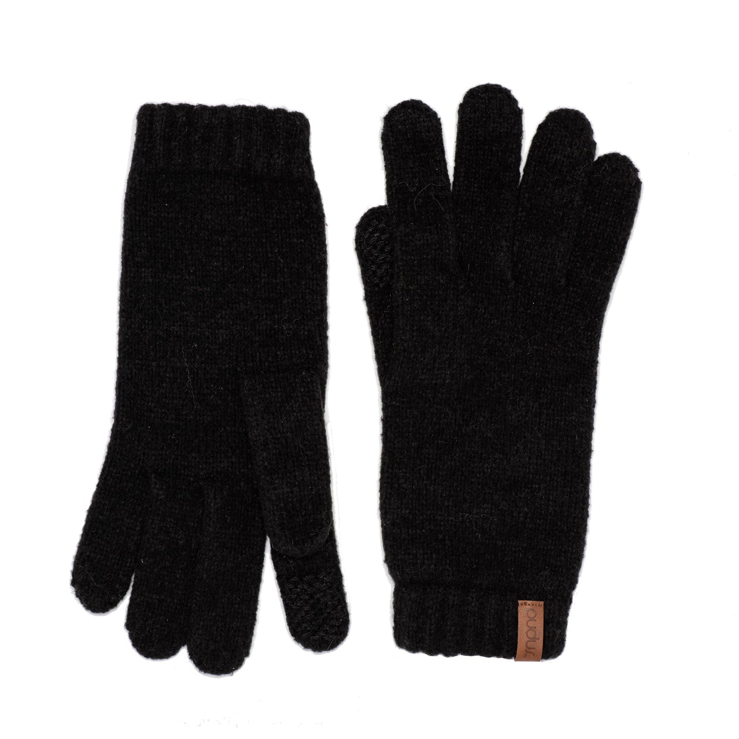 Black Faux Cashmere Tech Glove