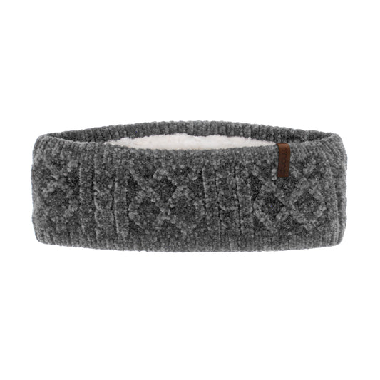 Cable Knit Grey Chenille - Headband Adult