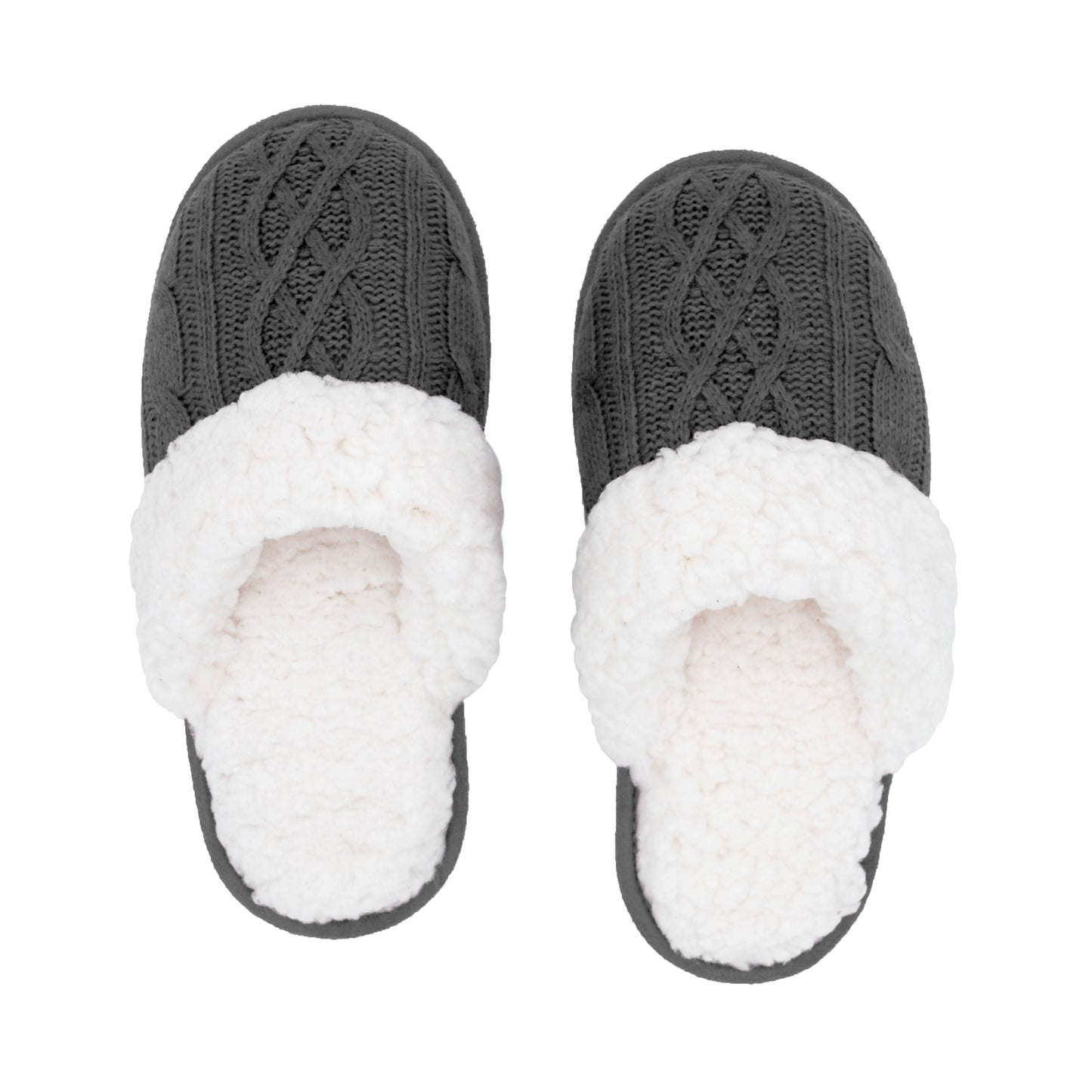 Creekside Slide Slippers | Cable Knit Grey