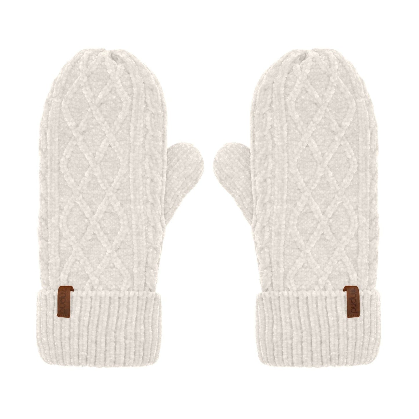 Recycled Mittens - Chenille Knit Cloud