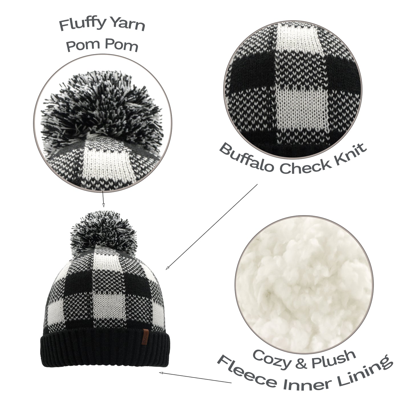 Lumberjack White With Pom Pom - Hat Adult