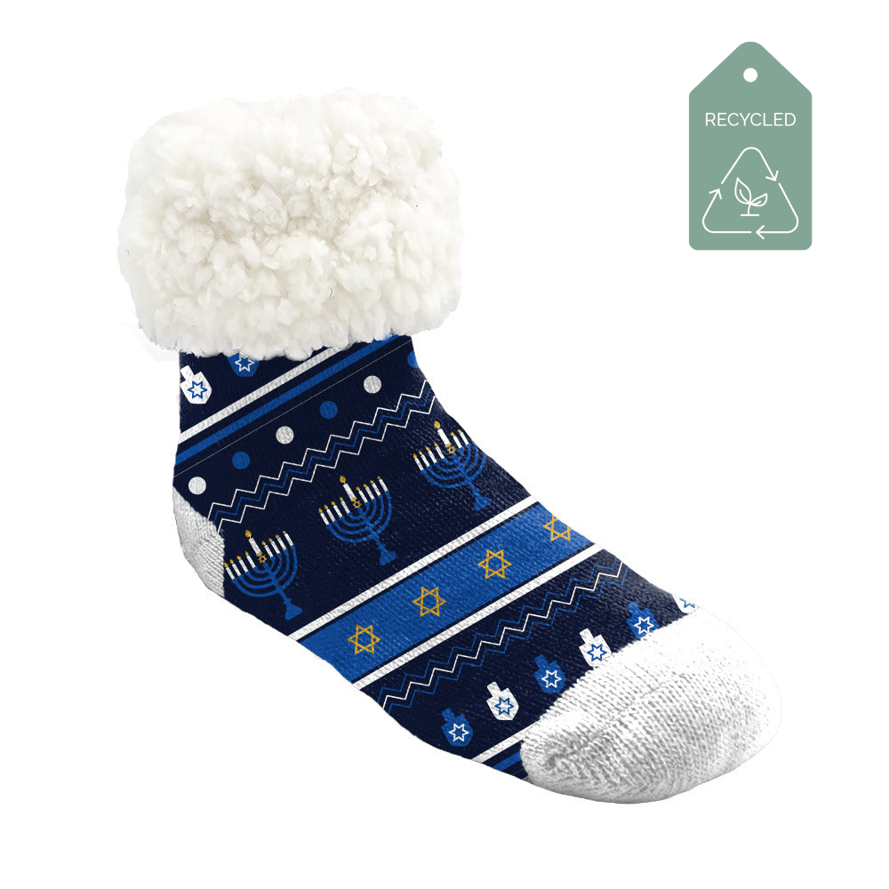 Hanukkah Dreidel - Kids & Toddler Recycled Slipper Socks