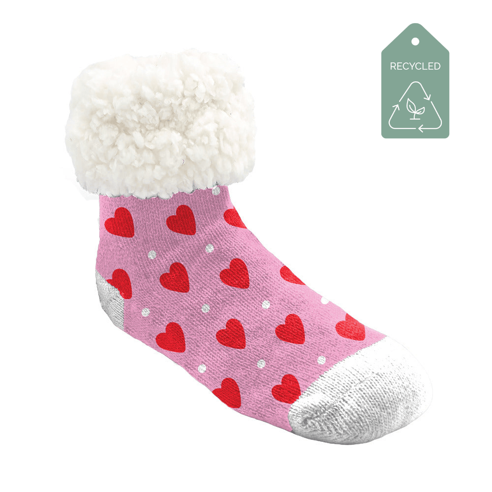 Heart Candy Pink - Kids & Toddler Recycled Slipper Socks