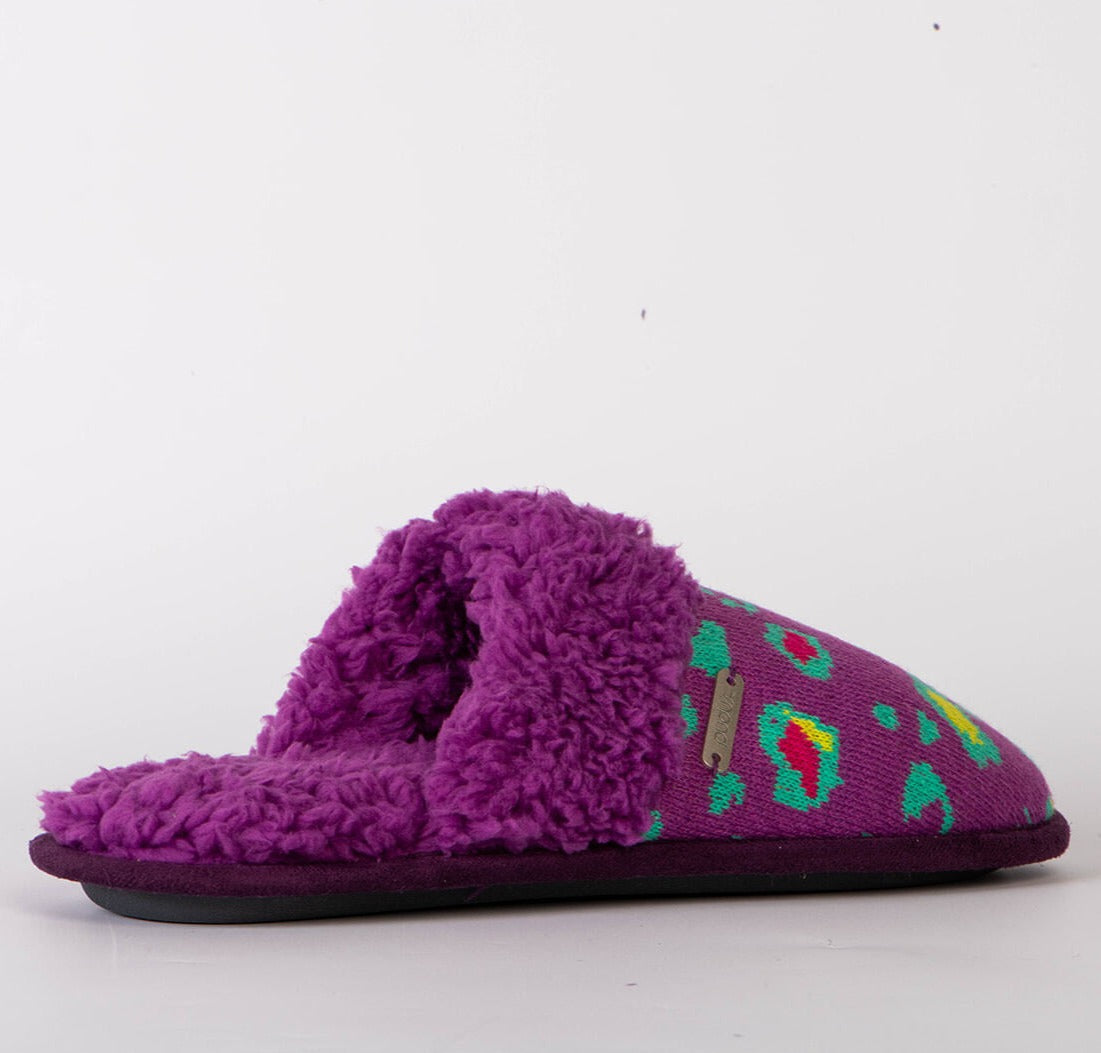 Creekside Slide Slippers | Brights Purple Leopard